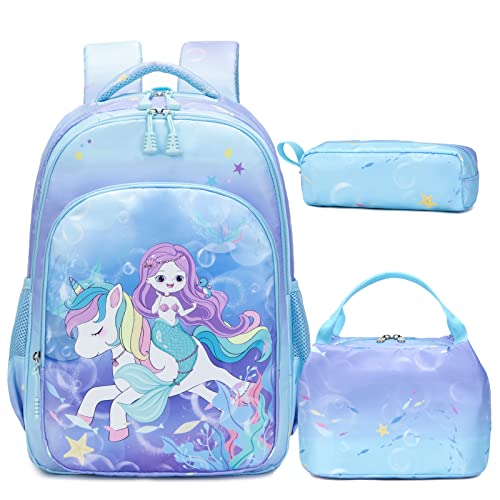 Mädchen Einhorn Rucksäcke Kinderrucksack Schulrucksack Grundschule Rucksäcke Mädchen Einhorn Schultaschen Set Kinder Girls Backpack for Travel Daypack von Kimwadalh