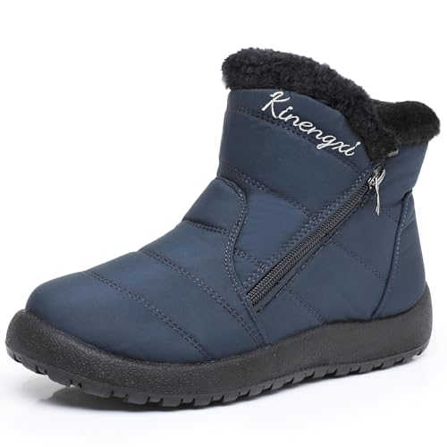 Kinengxi Winterstiefel Damen Wasserdicht Winterschuhe Warme Gefüttert Bequem Schneestiefel Winter Boots Modische Damenstiefel Stiefeletten, Blau, 37 EU, Tag 38 Kinengxi Winterstiefel Damen Wasserdicht Winterschuhe Warme Gefüttert Bequem Schneestiefel Winter Boots Modische Damenstiefel Stiefeletten, Blau, 37 EU, Tag 38 von Kinengxi
