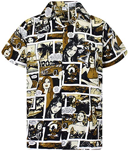 King Kameha Funky Hawaiihemd, Comic, monosepia, XL von King Kameha