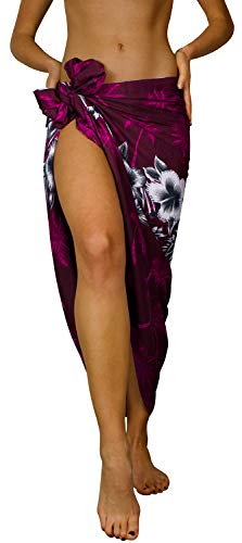 King Kameha Funky Hawaii Cover-up Pareo Sarong, Flower Chest, Violett, Gross von King Kameha