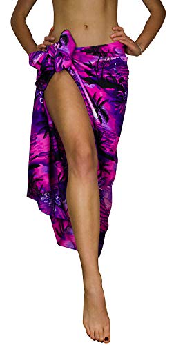 King Kameha Funky Hawaii Cover-up Pareo Sarong, Surf, Pink Violett, Gross von King Kameha