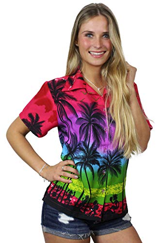 King Kameha Funky Hawaiibluse, Hawaiihemd, Kurzarm, Beach, Pink, M von King Kameha