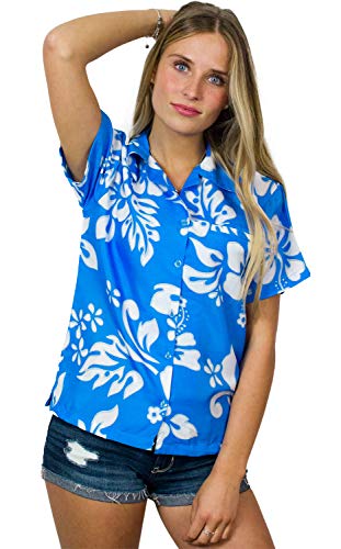 King Kameha Funky Hawaiibluse, Hawaiihemd, Kurzarm, Hibiscus, Türkis, M von King Kameha