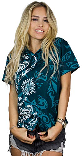 King Kameha Funky Hawaiibluse, Hawaiihemd, Kurzarm, Maori Wedding, Petrolgrün, XL von King Kameha