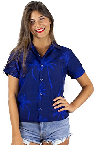 King Kameha Funky Hawaiibluse, Hawaiihemd, Kurzarm, Palmshadow, Navyblau, M von King Kameha