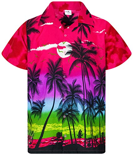 King Kameha Funky Hawaiihemd, Kurzarm, Beach New, Pink, M von King Kameha