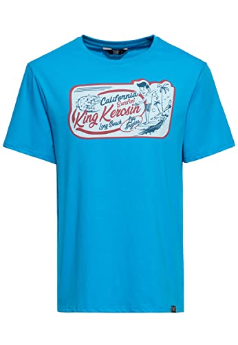 King Kerosin Herren Classic T-Shirt | Kurzarm Shirt | Regular Fit | Front-Print | Retro | Vintage | Rockabilly | Reine Baumwolle California Surfin von King Kerosin