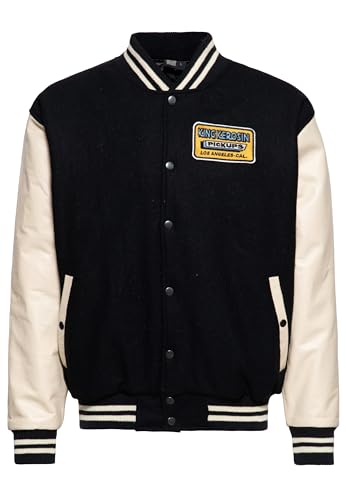King Kerosin Herren College Jacke Winterjacke Langarm Wolljacke Lederärmel Stickerei Pickup Truck Vintage Retro 50S Rockabilly Pickup King Kerosin Herren College Jacke Winterjacke Langarm Wolljacke Lederärmel Stickerei Pickup Truck Vintage Retro 50S Rockabilly Pickup von King Kerosin