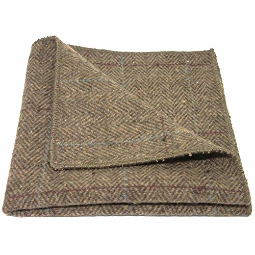 King & Priory Luxuriöses Braunes Tweed-Einstecktuch mit Fischgrätenmuster King & Priory Luxuriöses Braunes Tweed-Einstecktuch mit Fischgrätenmuster von King & Priory