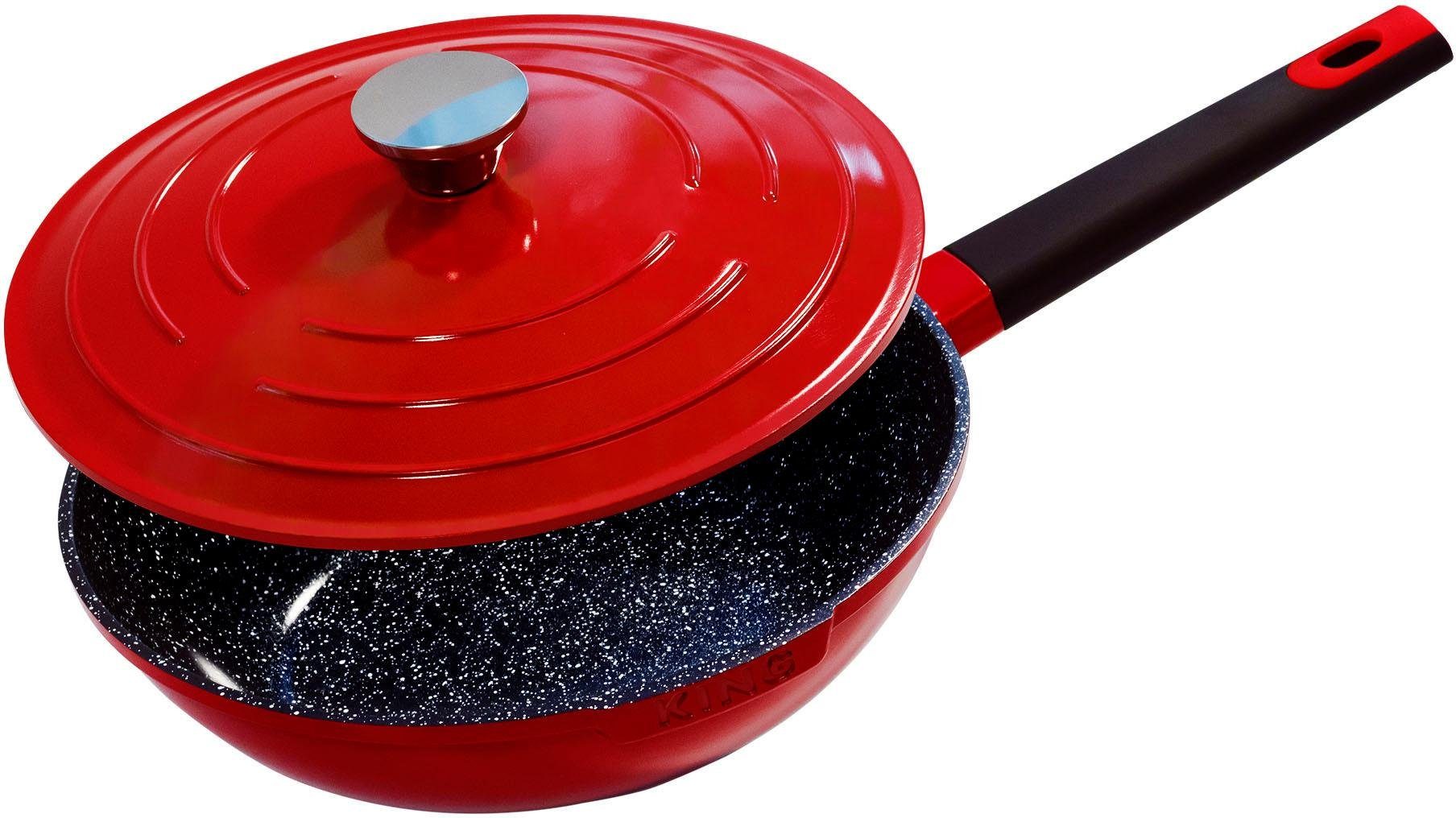 KING Wok "Shine Red", Aluminiumguss, (1 tlg.), Ø 28 cm, Induktion von King