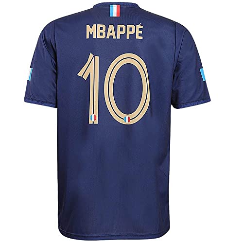 Frankreich Trikot Mbappe Heim 2022-2024 - Kinder und Erwachsene - Jungen - Fußball Trikot - Fussball Geschenke - Sport t Shirt - Sportbekleidung - Größe 128 von Kingdo