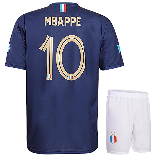 Frankreich Trikot Set Mbappe Heim - 2022-2024 - Kinder und Erwachsene - Jungen - Fußball Trikot - Fussball Geschenke - Sport t Shirt - Sportbekleidung - Größe 164 von Kingdo