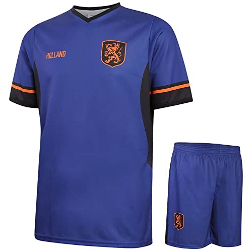 Niederlande Trikot Set Auswartz - 2022-2024 - Kinder und Erwachsene - Jungen - Fußball Trikot - Fussball Geschenke - Sport t Shirt - Sportbekleidung - Größe L von Kingdo