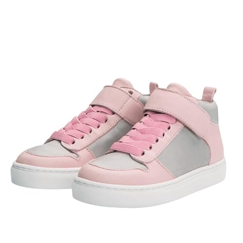 Kingsley Crew High Top Sneaker, Premium Kinder Schuhe Größe 29, Pink, Leder Schuhe für Kinder Turnschuhe Kids Sneakers, Made in Europe, Unisex Kinderschuhe Jungen und Mädchen von Kingley Crew