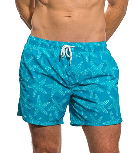 Kiniki Herren Traditionelle Beach Board Badeshorts - Starfish von Kiniki