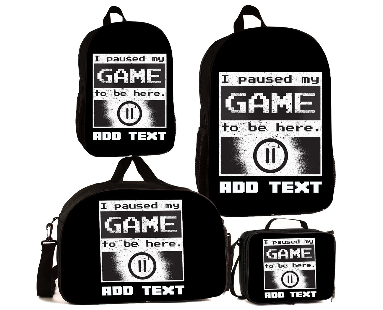 Personalisierte Vollfarb Kinder Rucksäcke/Lunch Bag Seesack - Gamer von KishKesh