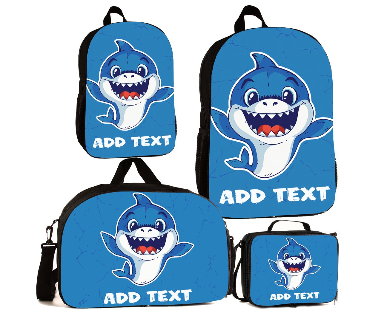 Personalisierte Vollfarb Kinder Rucksäcke/Lunch Bag Seesack - Shark Baby von KishKesh