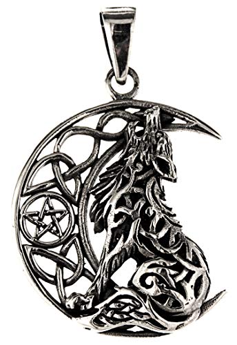 Kiss of Leather Anhänger Wolf im Mond aus 925 Sterling Silber Nr. 354 von Kiss of Leather