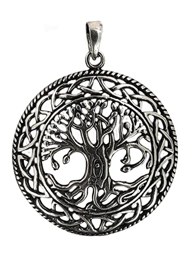 Kiss of Leather Großer Lebensbaum Yggdrasil Anhänger aus 925 Sterling Silber Nr.94 von Kiss of Leather