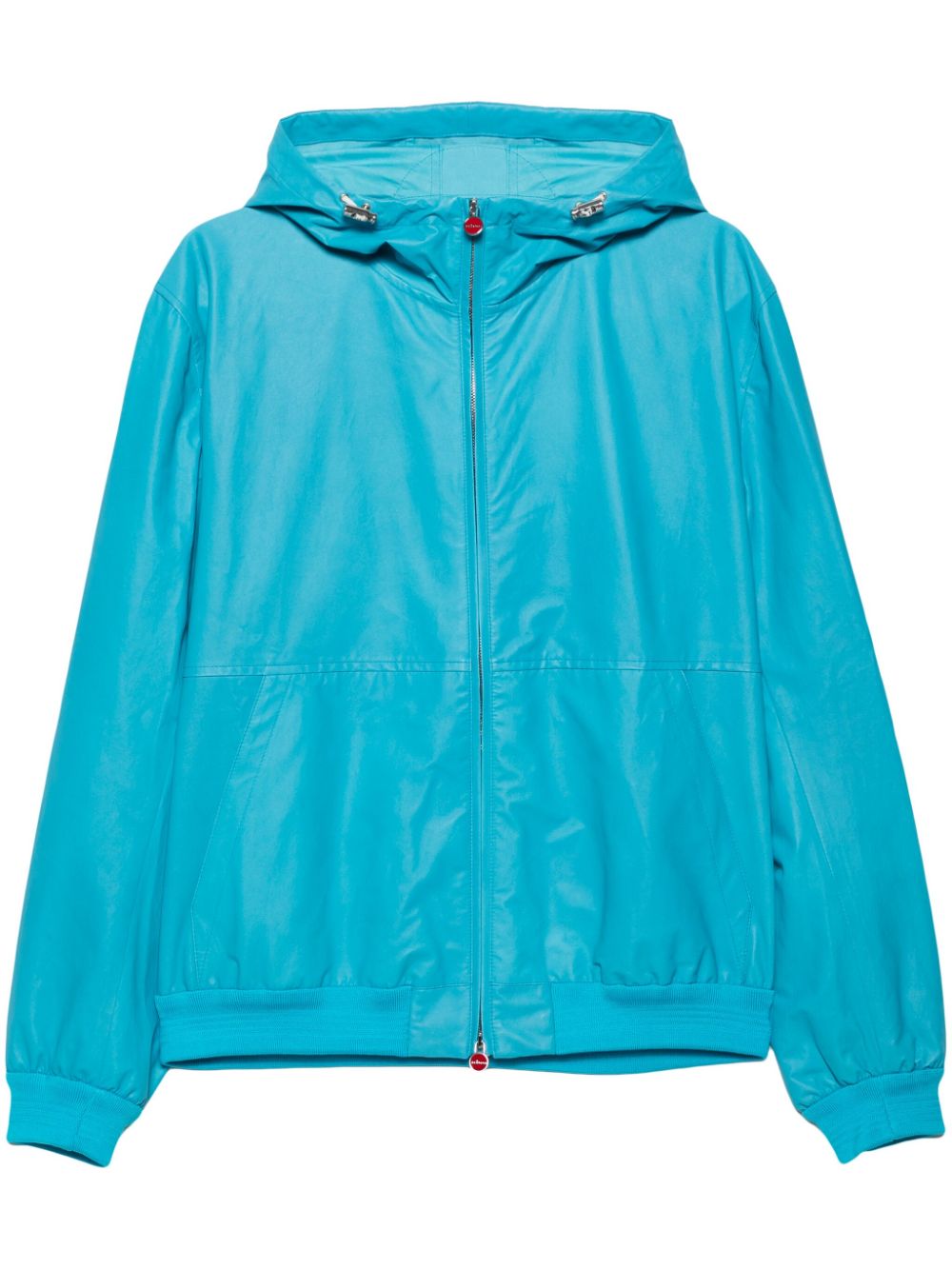 Kiton Lederjacke mit Kapuze - Blau von Kiton