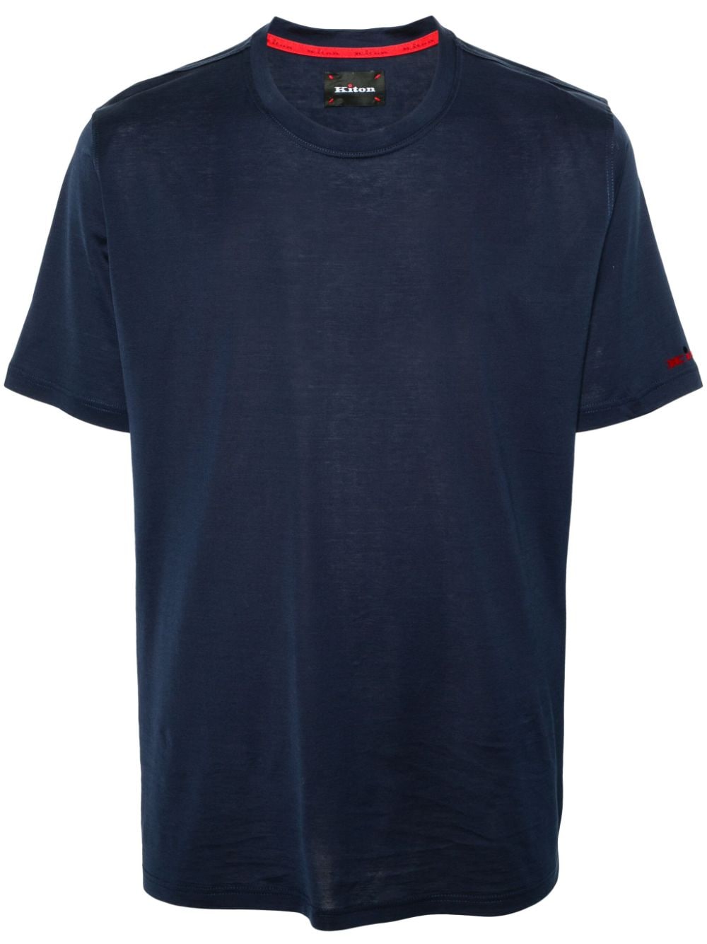 Kiton T-Shirt mit beflocktem Logo - Blau von Kiton