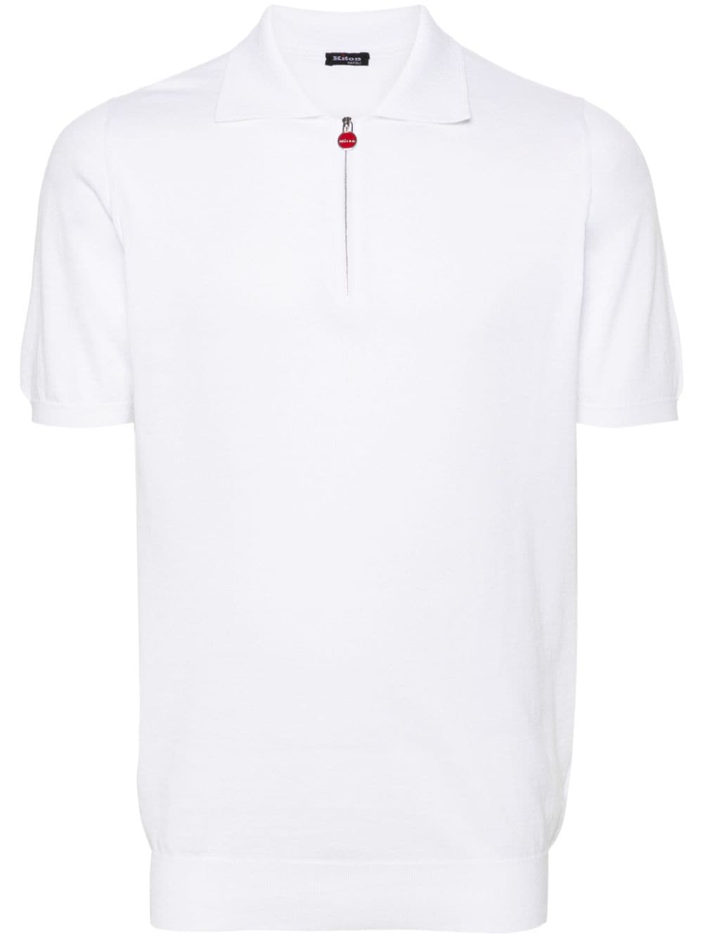 Kiton Fein geripptes Poloshirt - Weiß von Kiton