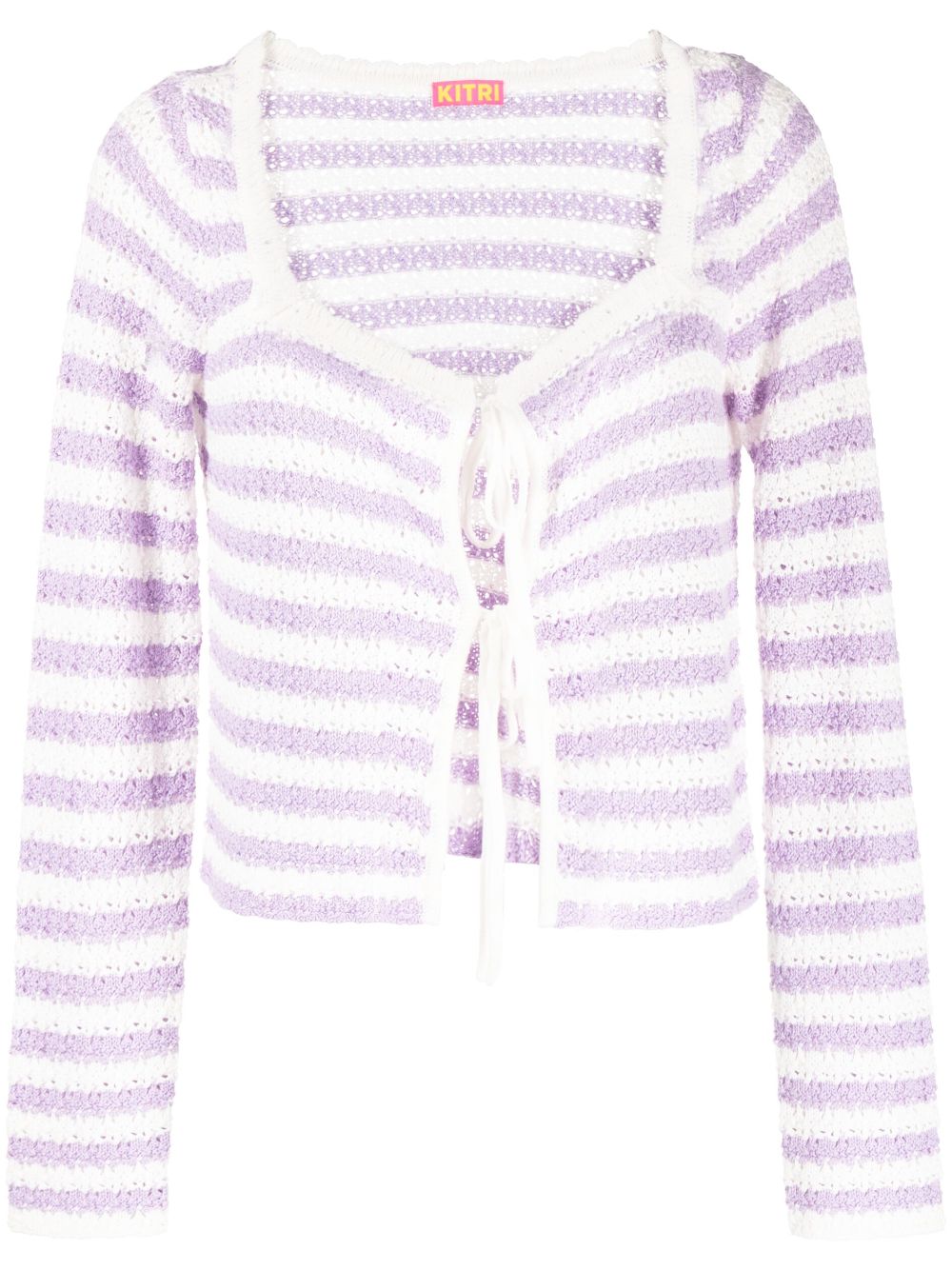 Kitri Langer Cropped-Cardigan - Violett von Kitri