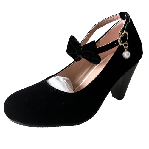 Klarmar Blockabsatz Pump Damen Strap Bogen Prom Schuhe Mode Prom Formal Schuhe Runde Zehen Schwarz Gr 41 EU/43 Klarmar Blockabsatz Pump Damen Strap Bogen Prom Schuhe Mode Prom Formal Schuhe Runde Zehen Schwarz Gr 41 EU/43 von Klarmar