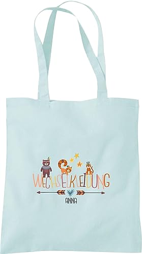 Kleckerliese Stoffbeutel Schule Kindergarten Kita Wechselkleidung Tiere Bär Tiger Eichhörnchen personalisiert mit Name Kinder Tasche Beutel, pastellblau Kleckerliese Stoffbeutel Schule Kindergarten Kita Wechselkleidung Tiere Bär Tiger Eichhörnchen personalisiert mit Name Kinder Tasche Beutel, pastellblau von Kleckerliese