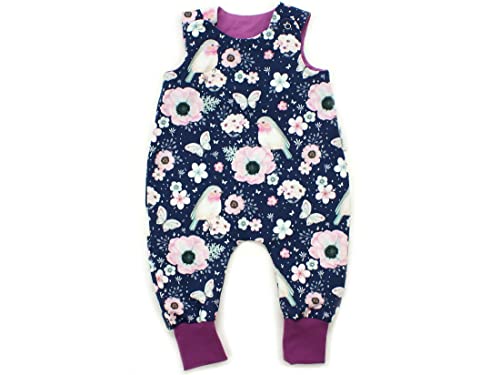 Kleine Könige Baby Strampler Mädchen Baby Body · Modell Schmetterling Vögel Birds magenta, magenta · Ökotex 100 zertifiziert · Größe 50/56 von Kleine Könige