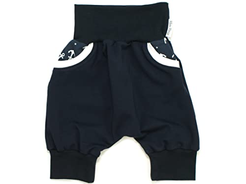 Kleine Könige Kurze Pumphose Baby Jungen Shorts Bermuda mit Taschen · Modell Uni Marine Taschen Ankertanz Marine, Marine · Ökotex 100 Zertifiziert · Größe 86/92 von Kleine Könige