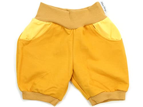 Kleine Könige Kurze Pumphose Baby Jungen Shorts mit Taschen · Modell Jeansjersey Camel gelb, Camel · Ökotex 100 Zertifiziert · Größe 50/56 von Kleine Könige