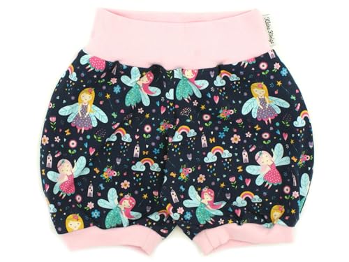 Kleine Könige Kurze Pumphose Baby Mädchen Shorts · Modell Regenbogen Kleine Fee Marine, Babyrosa · Ökotex 100 Zertifiziert · Größe 122/128 von Kleine Könige