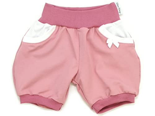 Kleine Könige Kurze Pumphose Baby Mädchen Shorts mit Taschen · Modell Uni Beere weiß, Beere · Ökotex 100 Zertifiziert · Größe 62/68 von Kleine Könige