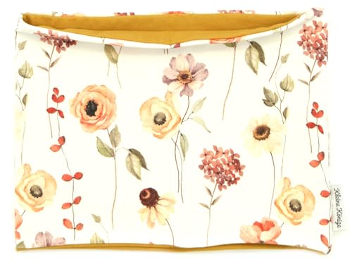 Kleine Könige Loop Schal Kinder Mädchen bis 10 Jahre · Modell Blumen Wild Flowers, camel · Ökotex 100 zertifiziert · Made in Germany von Kleine Könige