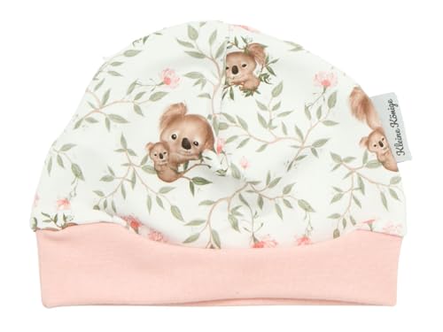 Kleine Könige Mütze Baby Mädchen Beanie · Modell Bambus Sweet Koala weiß, Altrosa · Ökotex 100 Zertifiziert · Größe 50/56 von Kleine Könige