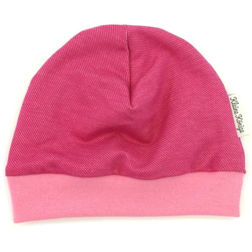 Kleine Könige Mütze Baby Mädchen Beanie · Modell Uni Jeansjersey pink, Babyrosa · Ökotex 100 Zertifiziert · Größe 98/104 von Kleine Könige