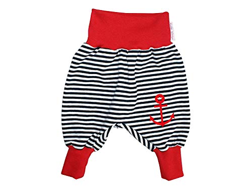 Kleine Könige Pumphose Baby Jungen Hose · Modell Anker Streifen Marine, rot · Ökotex 100 Zertifiziert · Größen 50/56 von Kleine Könige