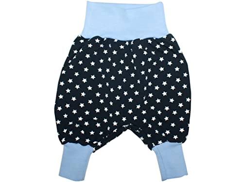 Kleine Könige Pumphose Baby Jungen Hose · Modell Sterne Superstar Marine, hellblau · Ökotex 100 Zertifiziert · Größe 50/56 von Kleine Könige