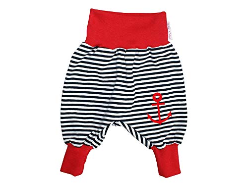 Kleine Könige Pumphose Baby Jungen Hose · Modell Anker Streifen Marine, rot · Ökotex 100 Zertifiziert · Größen 86/92 von Kleine Könige