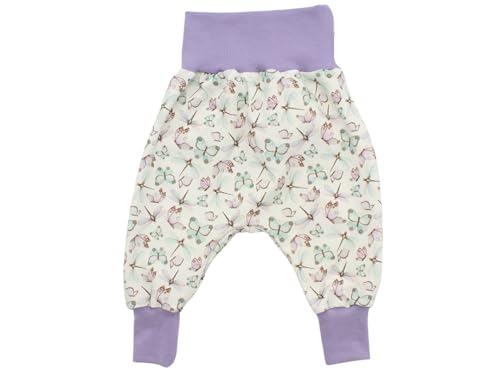 Kleine Könige Pumphose Baby Mädchen Hose · Modell Schmetterlinge Butterfly Aqua, Flieder · Ökotex 100 Zertifiziert · Größe 50/56 von Kleine Könige