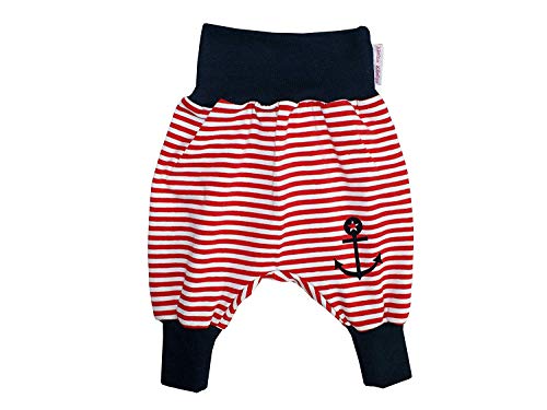 Kleine Könige Pumphose Baby Mädchen Jungen Hose · Modell Anker Streifen rot Marine · Ökotex 100 Zertifiziert · Größen 50/56 von Kleine Könige