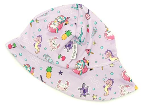 Kleine Könige Sonnenhut Sommer Mütze Baby Mädchen · Modell Sommer Einhorn Unicornparty lila · Ökotex 100 Zertifiziert · Größe 110/116 von Kleine Könige