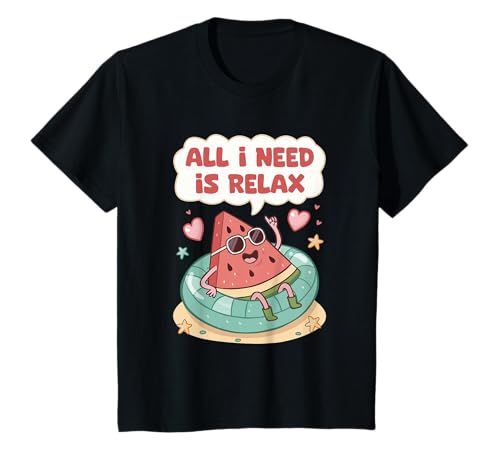 Kinder All I Need Is Relax Wassermelone Sommer Kawaii Design T-Shirt Kinder All I Need Is Relax Wassermelone Sommer Kawaii Design T-Shirt von Kleine Pfote .