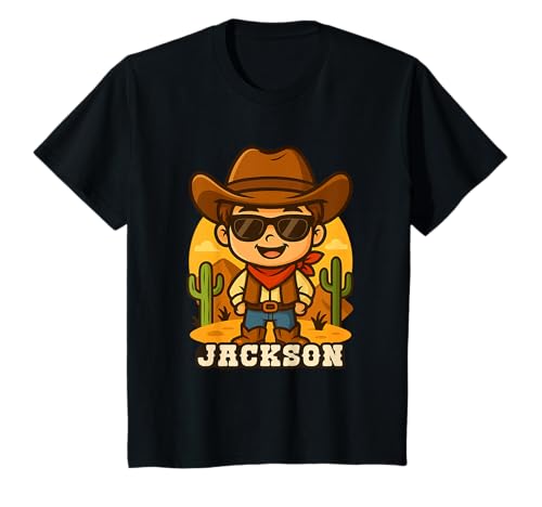 Kinder Jackson Cowboy für Jungen Rodeo Country Western Party Motto T-Shirt Kinder Jackson Cowboy für Jungen Rodeo Country Western Party Motto T-Shirt von Kleine Pfote .