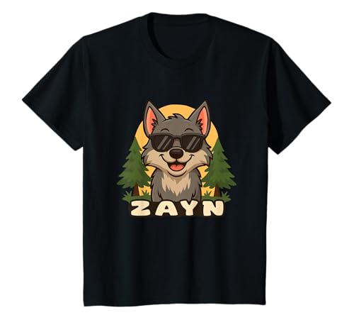 Kinder Zayn - Design für Jungen mit Name – Wolf Thema T-Shirt Kinder Zayn - Design für Jungen mit Name – Wolf Thema T-Shirt von Kleine Pfote .
