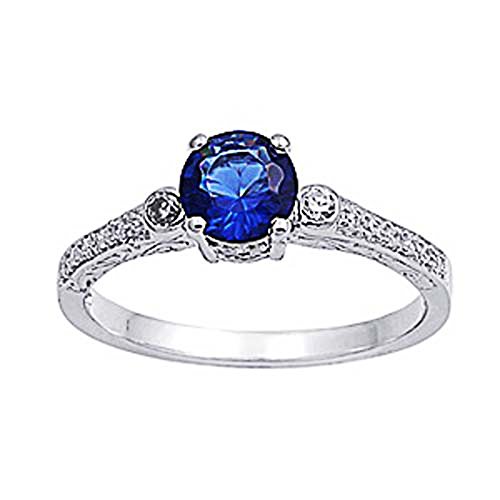 Kleine Schätze - Damen-Ring/Verlobungsring - 925 Sterlingsilber - Blau Saphir/Zirkonia von Kleine Schätze