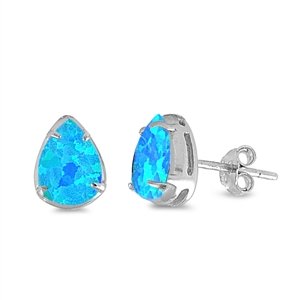 Kleine Schätze Sterling Silber Blau Opal Ohrring von Kleine Schätze