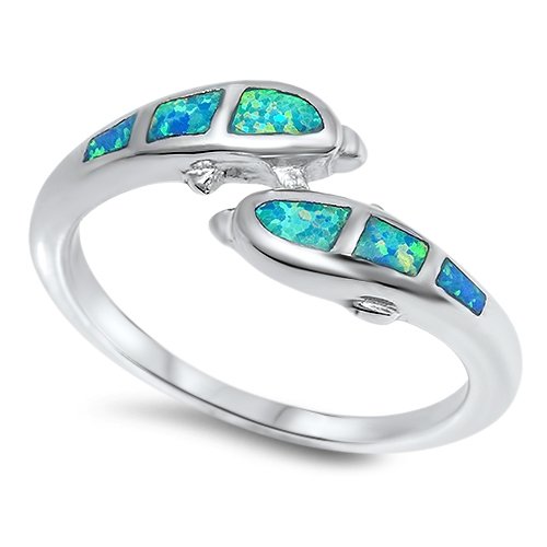 Kleine Schätze Sterling Silber Blau Opal Ring von Kleine Schätze