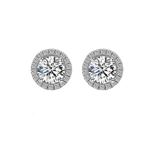 KnBoB Ohrstecker Echt Silber 925 für Damen, 0.5ct Moissanit mit Zirkonia Schlicht Edelstein Ohrringe Nickelfrei Schmuck von KnBoB